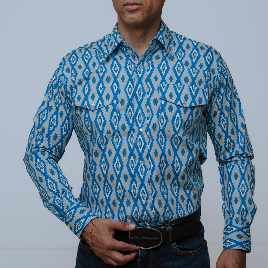 Camisa Wrangler Checotah Turquesa 187