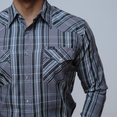 Camisa Wrangler Cua Gris Rayas 190