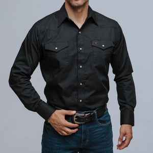 Camisa Rodeo West Liso Negro 024