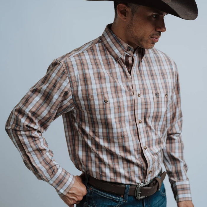Camisa Wrangler George Strait Cuadros Café/Blanco 228