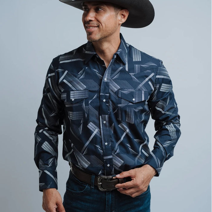 Camisa Hannover Estampada Puntos Azul Blanco 330 B