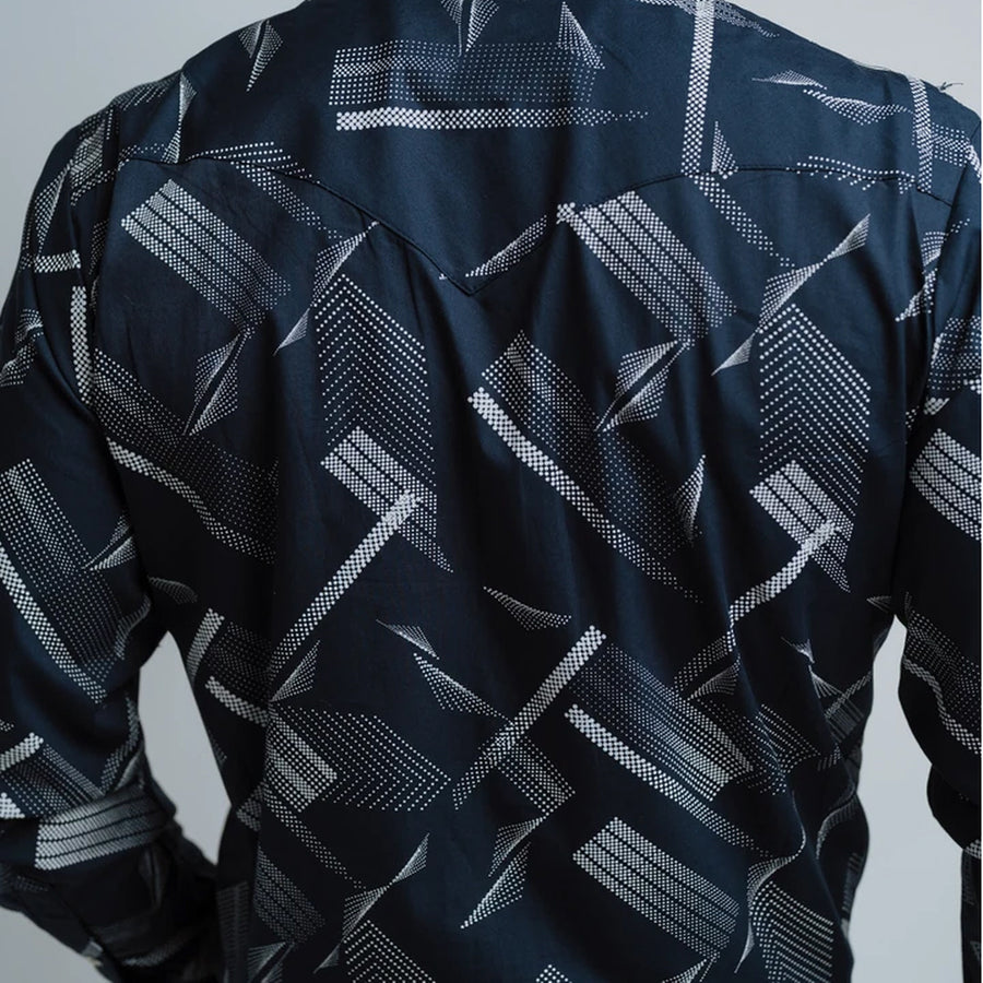 Camisa Hannover Estampada Puntos Azul Blanco 330 B