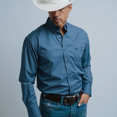 Camisa Wrangler George Strait Est Flor Azul 229