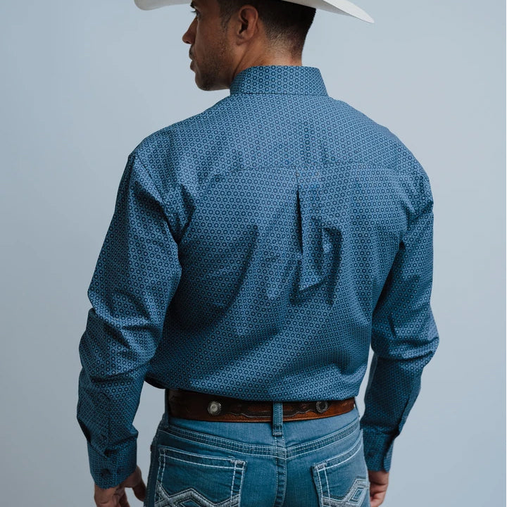 Camisa Wrangler George Strait Est Flor Azul 229