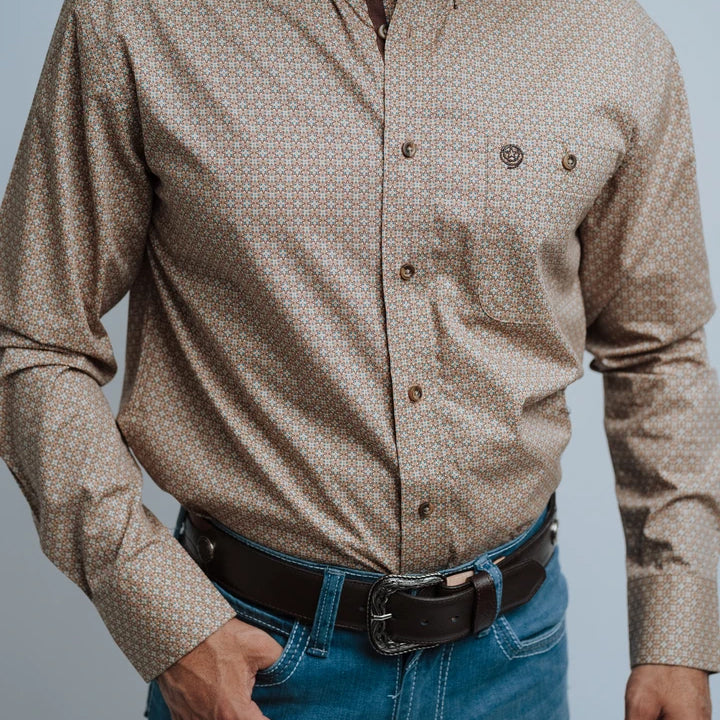Camisa Wrangler George Strait Estampada Café 230