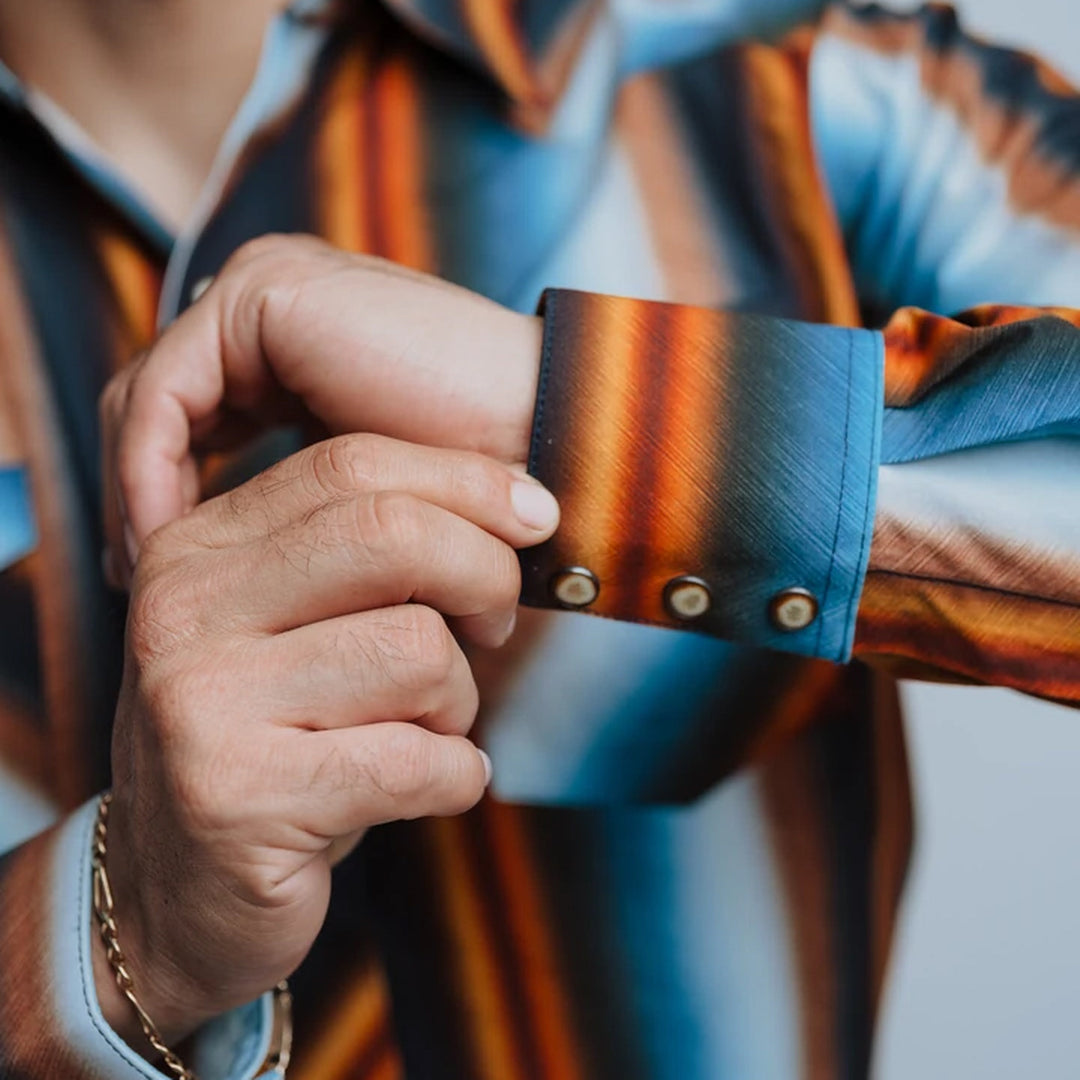 Camisa Rodeo West Est Naranja/Negro 031