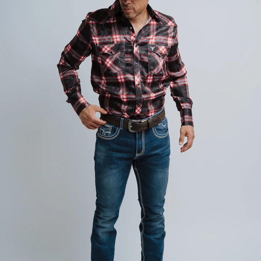 Camisa Cactus Cuadros Negro/Rojo Yakard 110