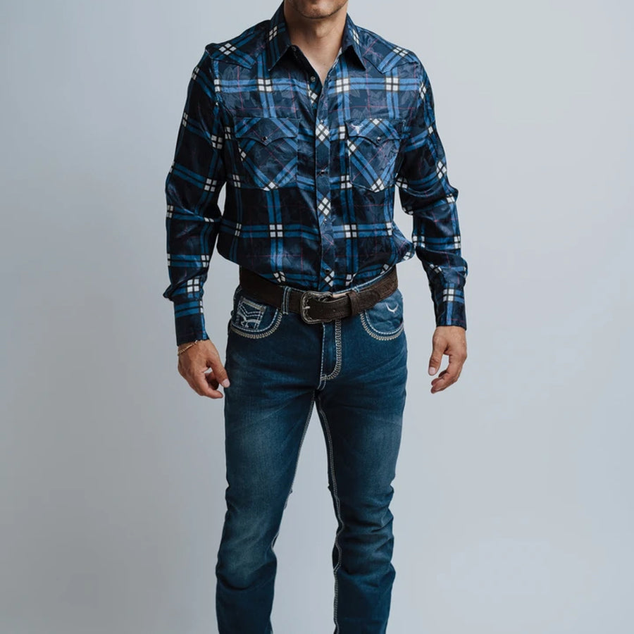 Camisa Cactus Cuadros Azul/Blanco Yakard 111