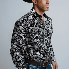 Camisa Cactus Est Blanco/Negro Flock 113