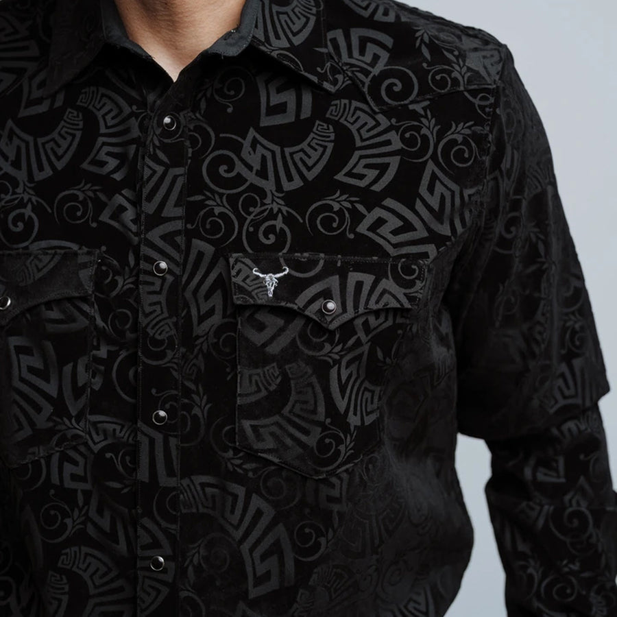 Camisa Cactus Estampada Negra Flock 112