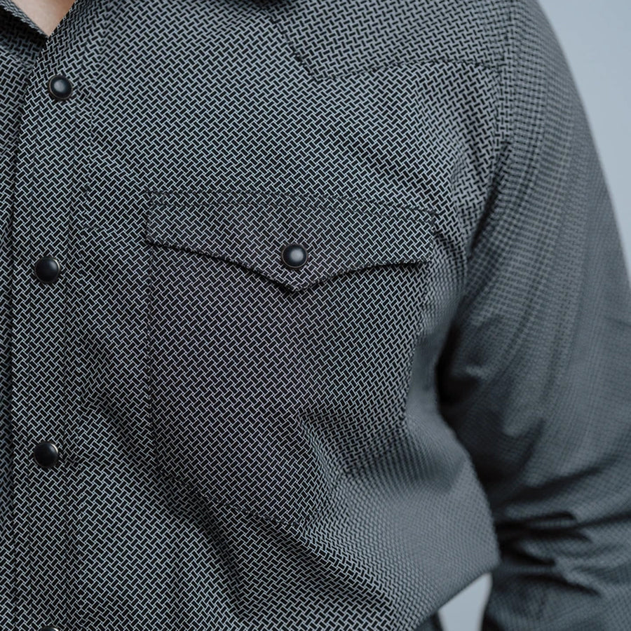 Camisa Custer Estampada Valencia Negro 004