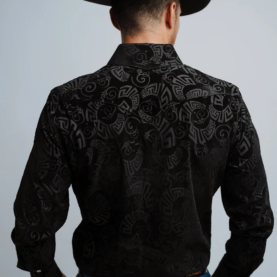 Camisa Cactus Estampada Negra Flock 112