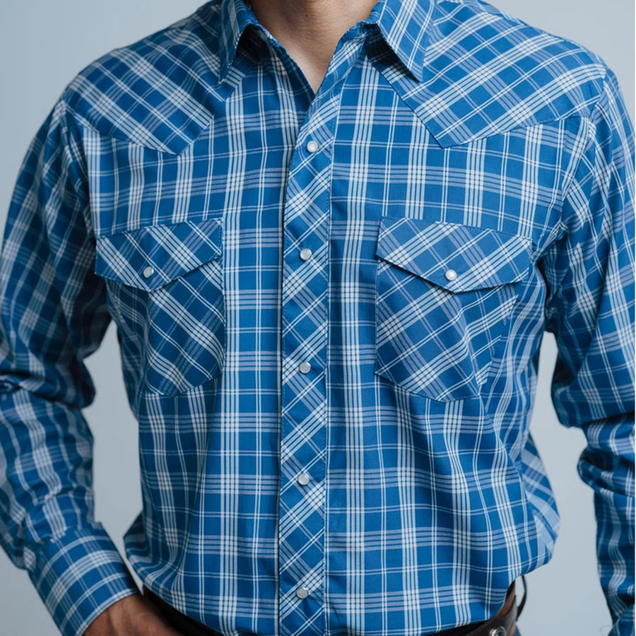 Camisa Hannover Cuadros Azul Blanco 321