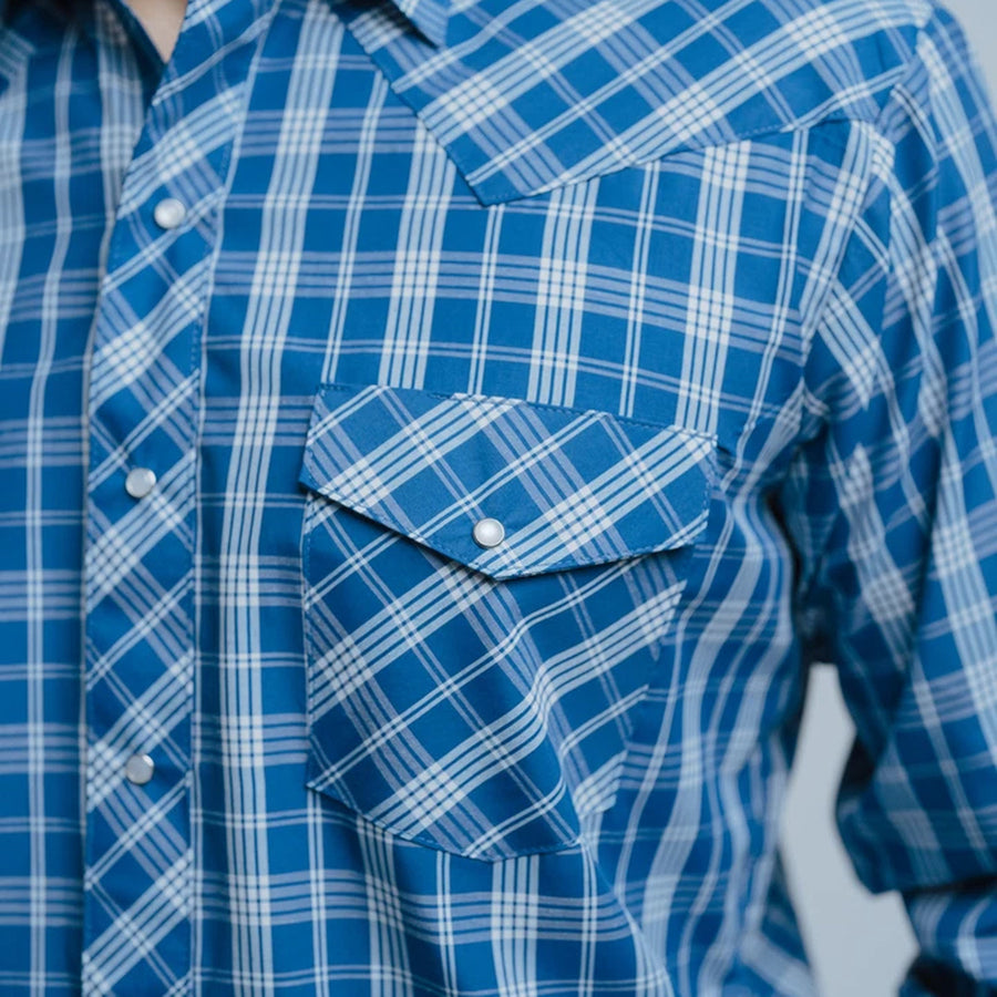 Camisa Hannover Cuadros Azul Blanco 321