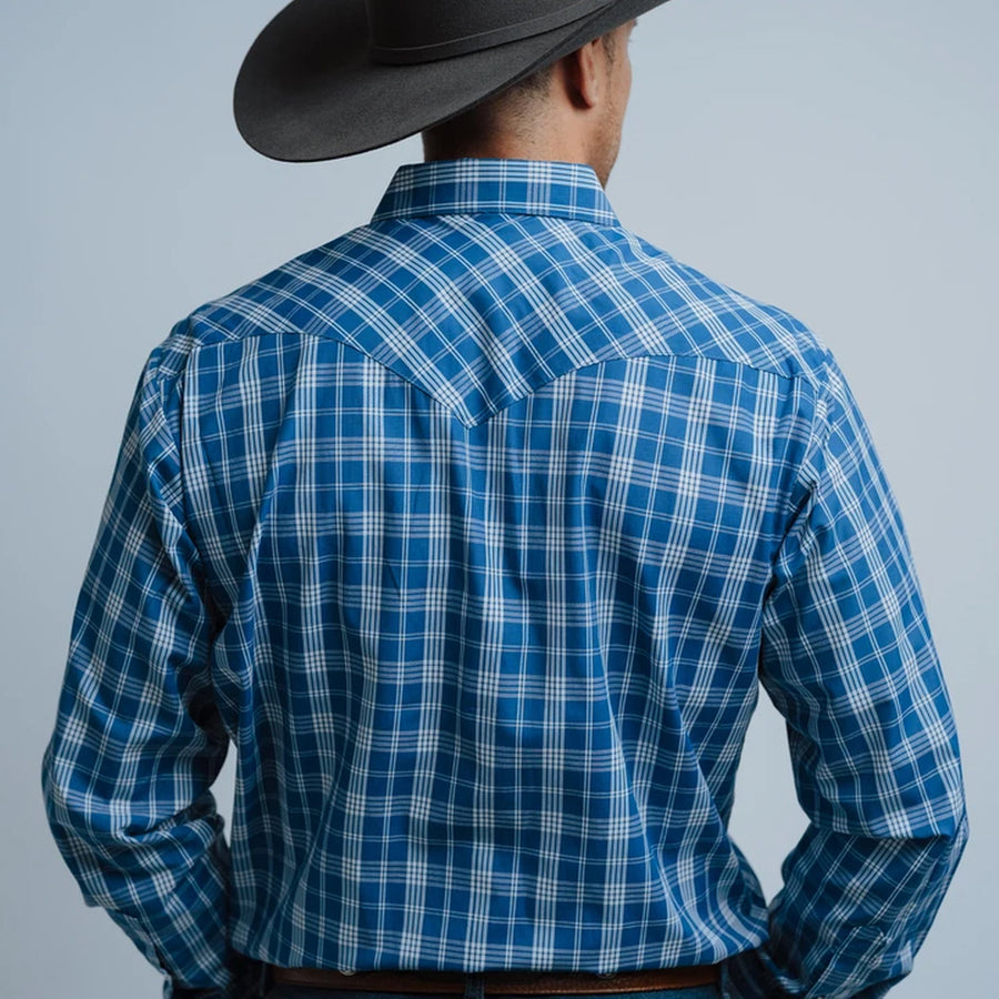 Camisa Hannover Cuadros Azul Blanco 321