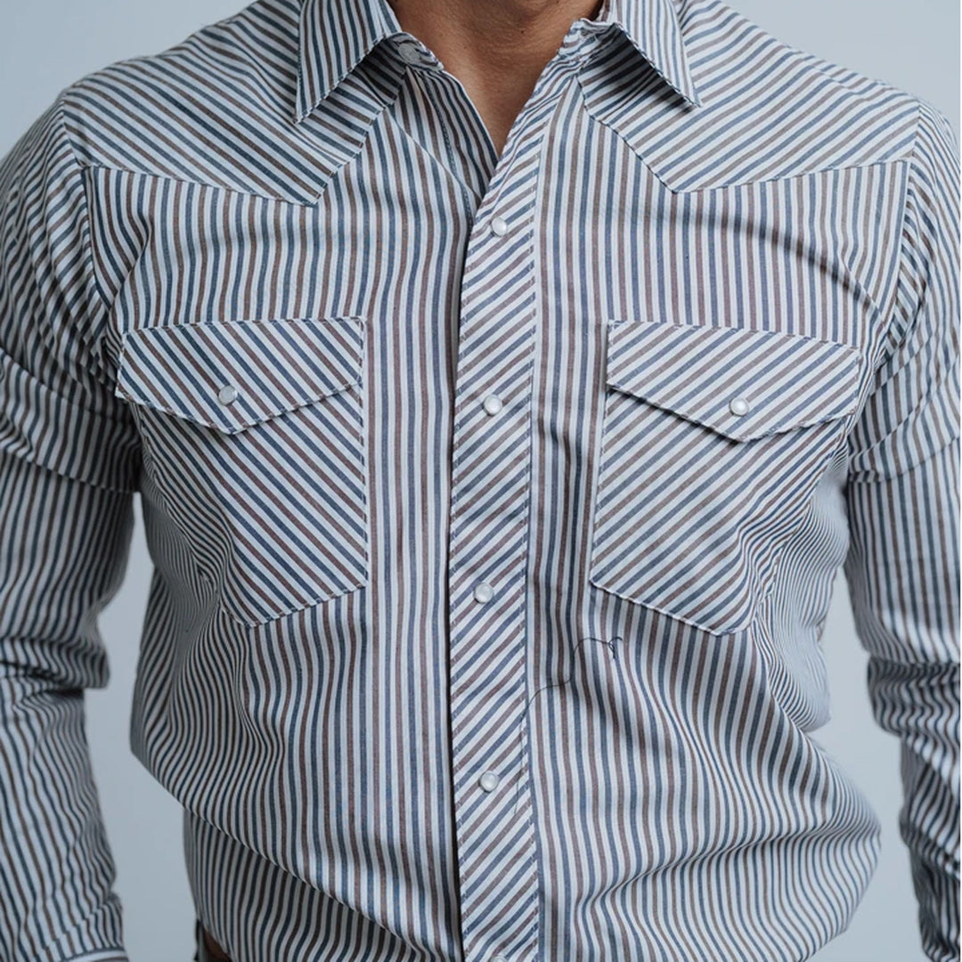 Camisa Hannover Rayas Blanco Azul 324