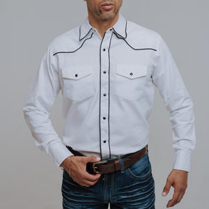 Camisa American West Liso Retro Blanco 002