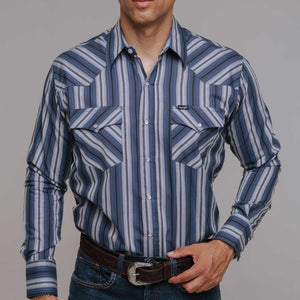 Camisa Wrangler Ray Azul Gris 171