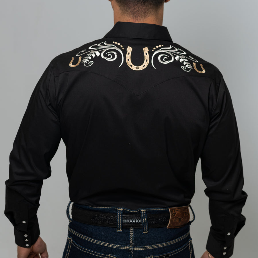 Camisa Hannover Bord Herrad Negra 212