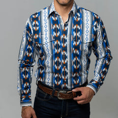 Camisa Wrangler Checotah Azul Blanco 168