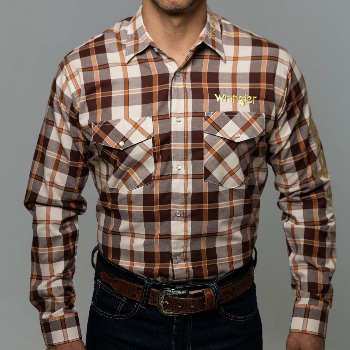 Camisa Wrangler Cua Caf‚ Bord Logo 166 Very Vaquero