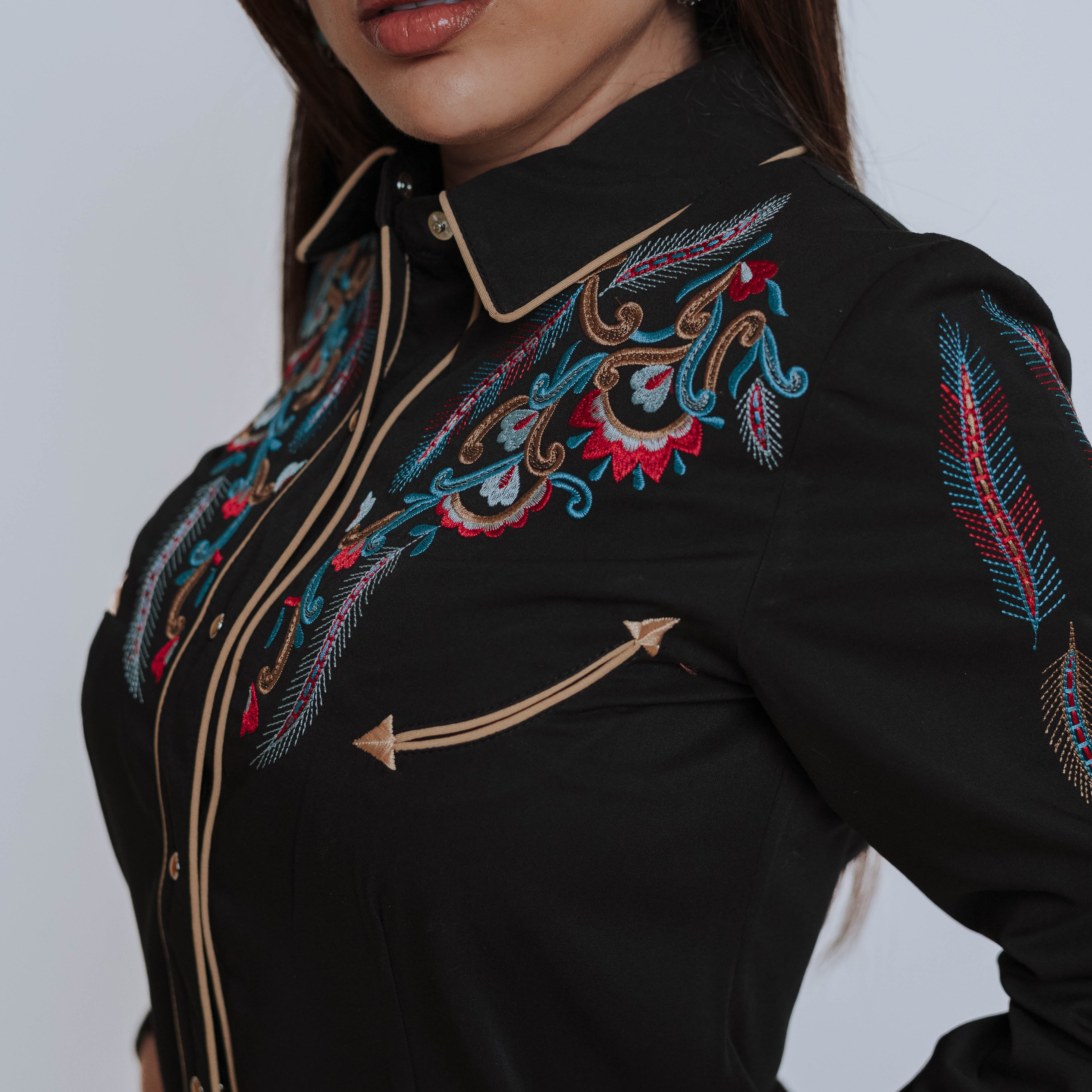 Blusa Scully Bord Negro/Colores 006