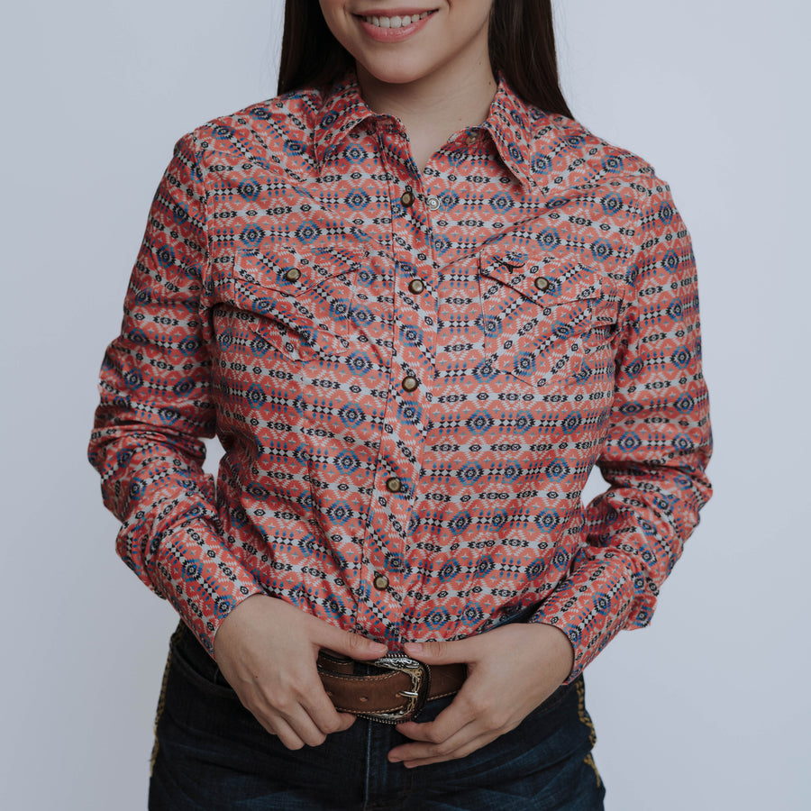 Blusa Rodeo West Checotah Naranja 007