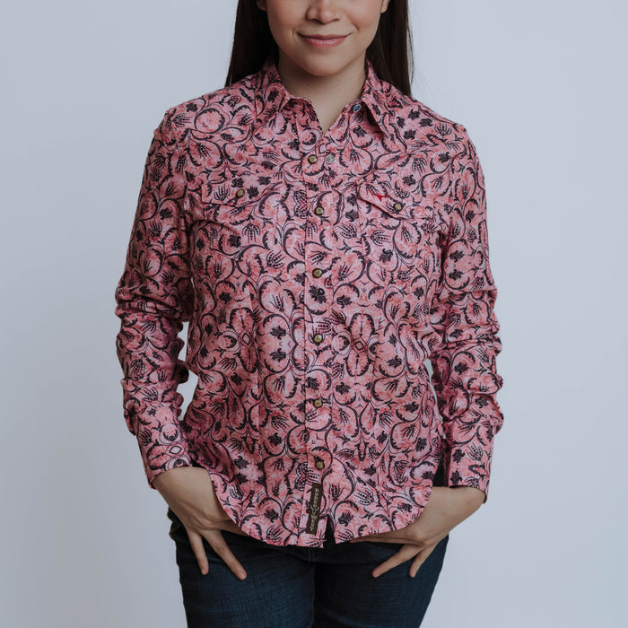 Blusa Rodeo West Estampada Ramas Rosa 003