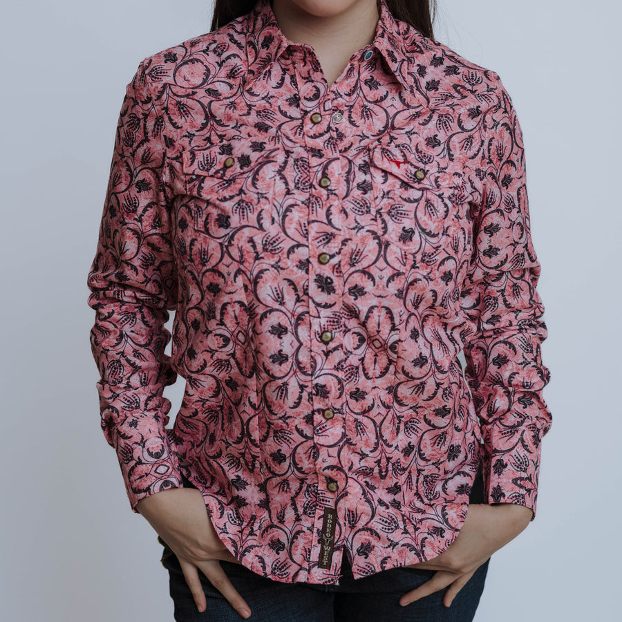Blusa Rodeo West Estampada Ramas Rosa 003