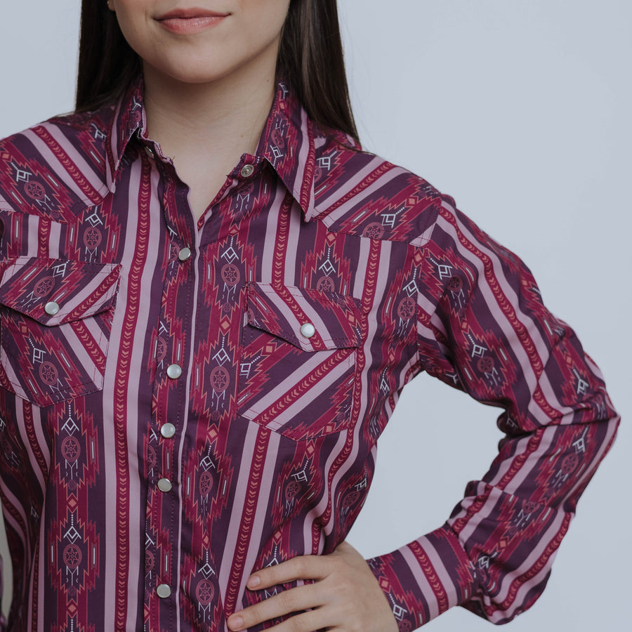Blusa American West Estampada Checotah Rosa 008