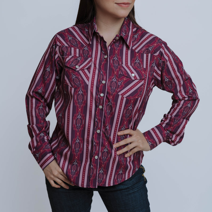 Blusa American West Estampada Checotah Rosa 008