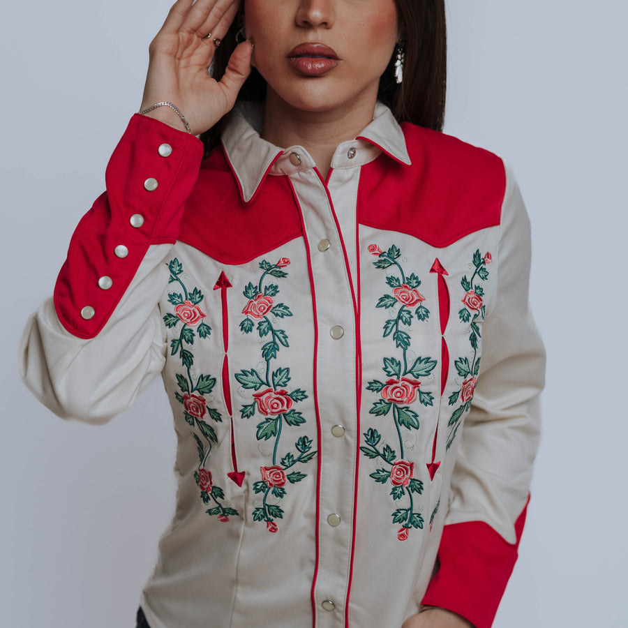 Blusa Scully Bord Perla Retro 007