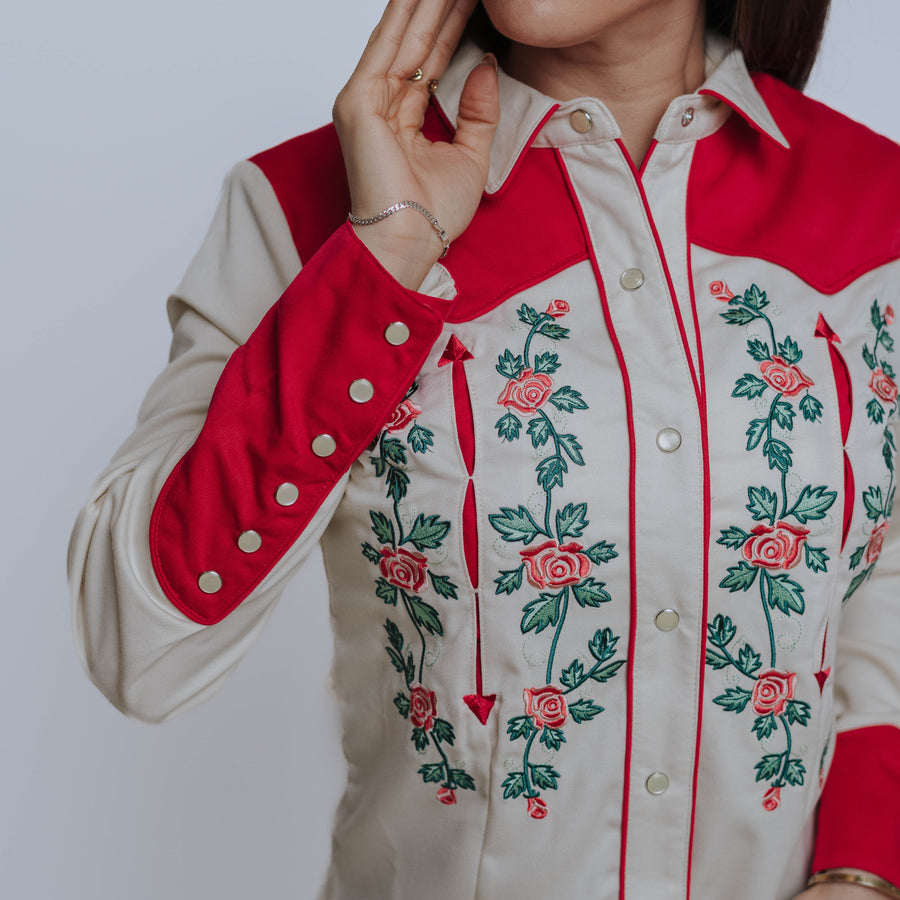 Blusa Scully Bord Perla Retro 007