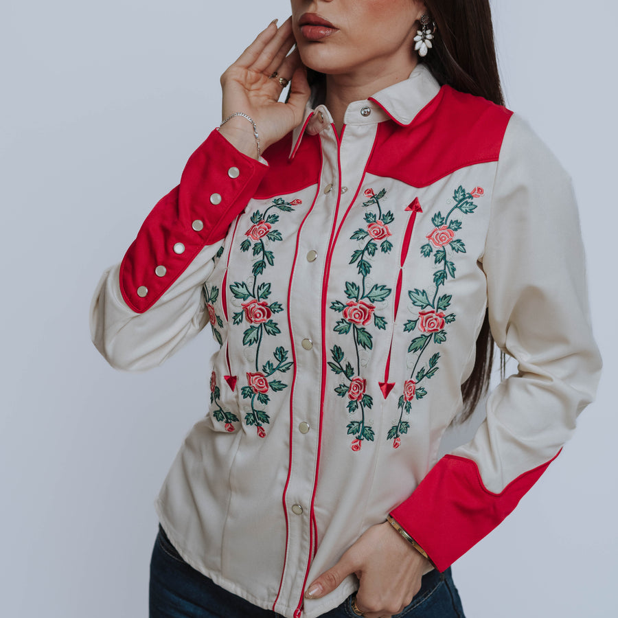 Blusa Scully Bord Perla Retro 007