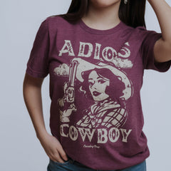 Playera Country Deep Adios Cowboy Berry 002