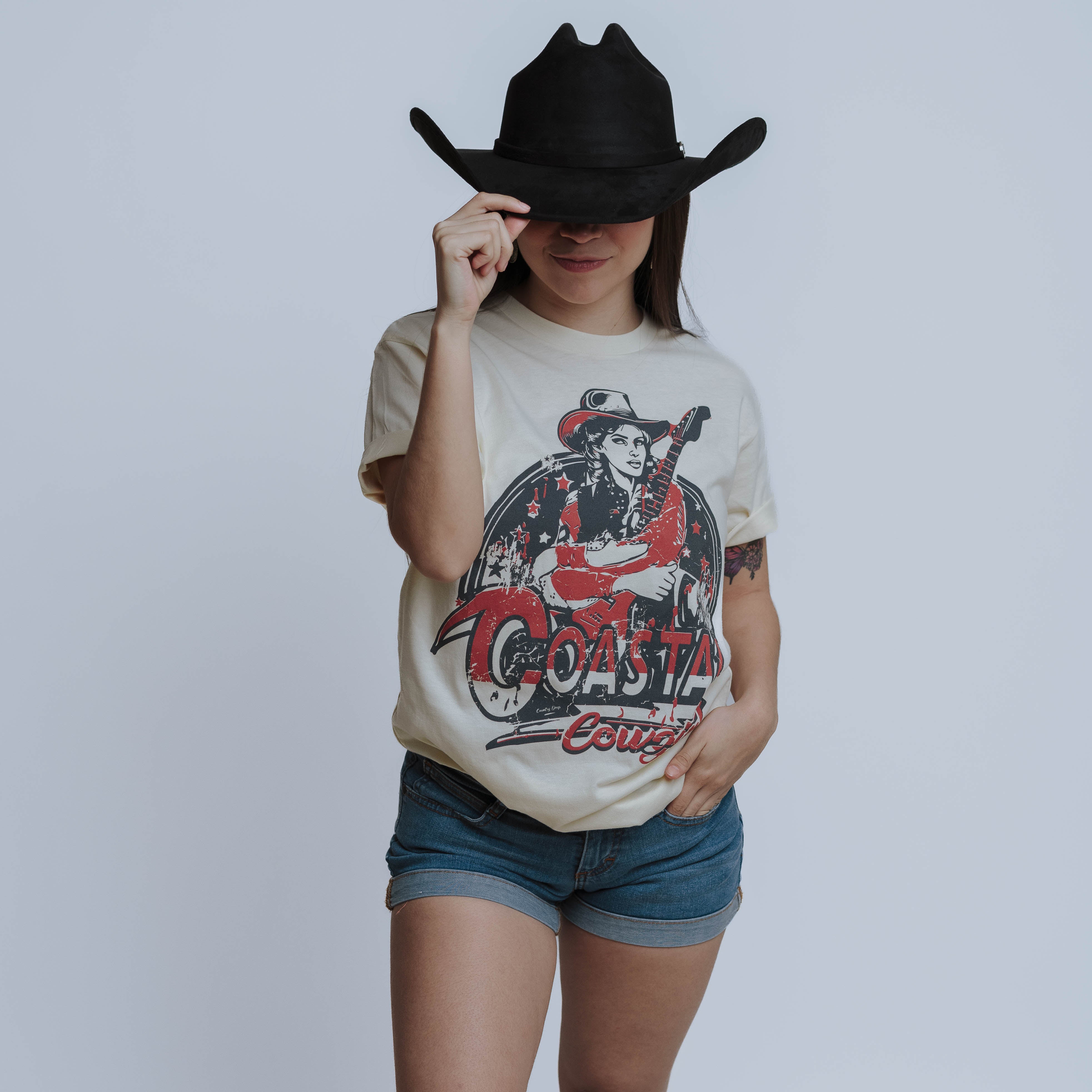 Playera Country Deep Coastal Cowgirl Beige 001