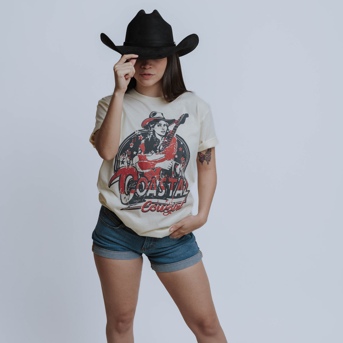 Playera Country Deep Coastal Cowgirl Beige 001