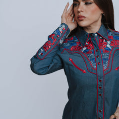 Blusa Scully Mezclilla Bord USA 004