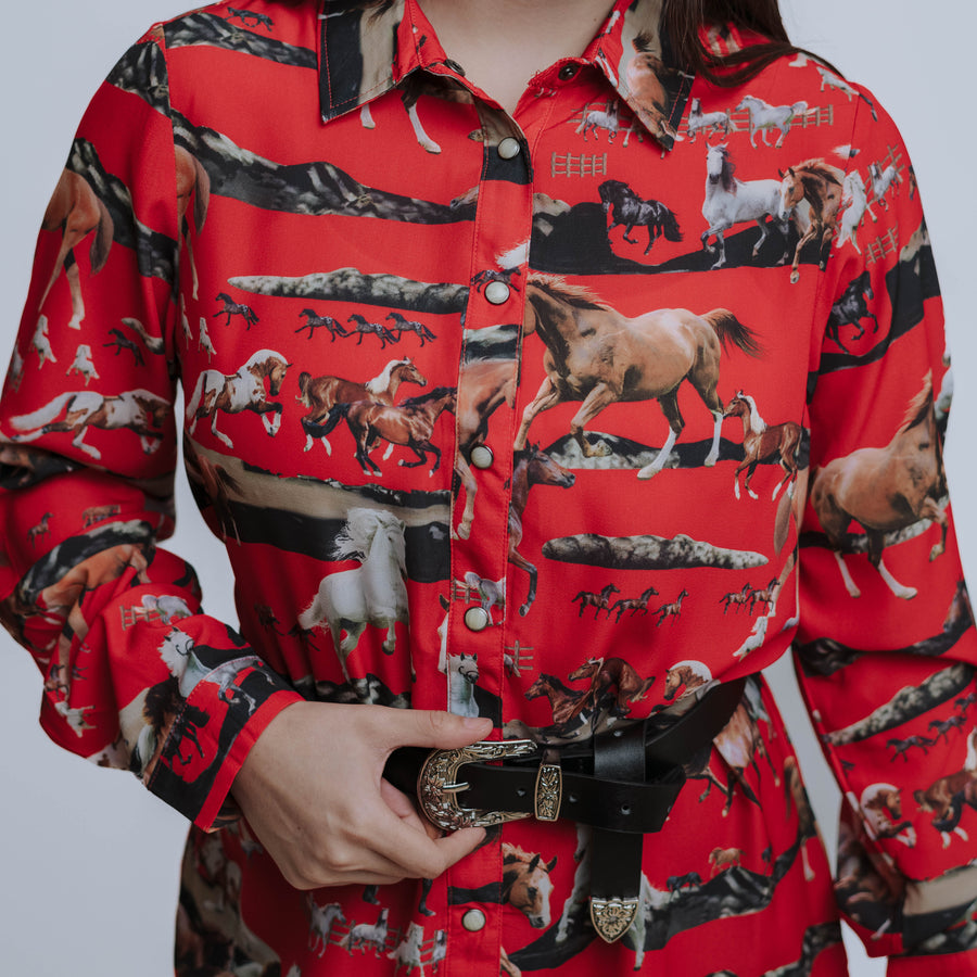 Blusa Fashion Express Estampada Caballo Redonda 002