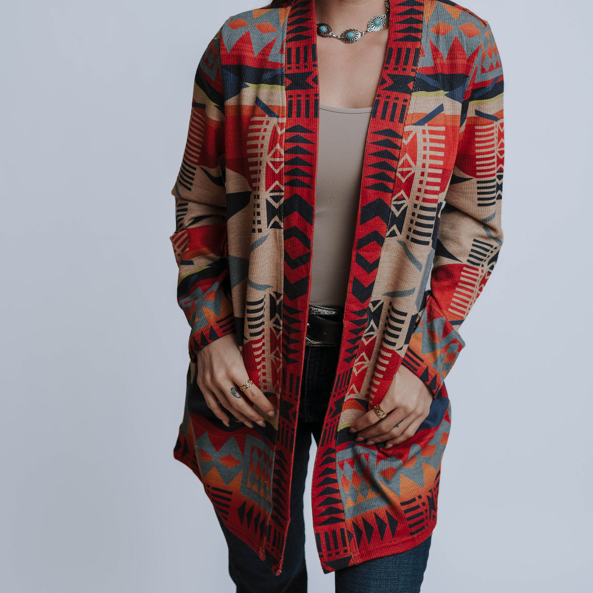 Cardigan Faex Nativo Multicolor 022