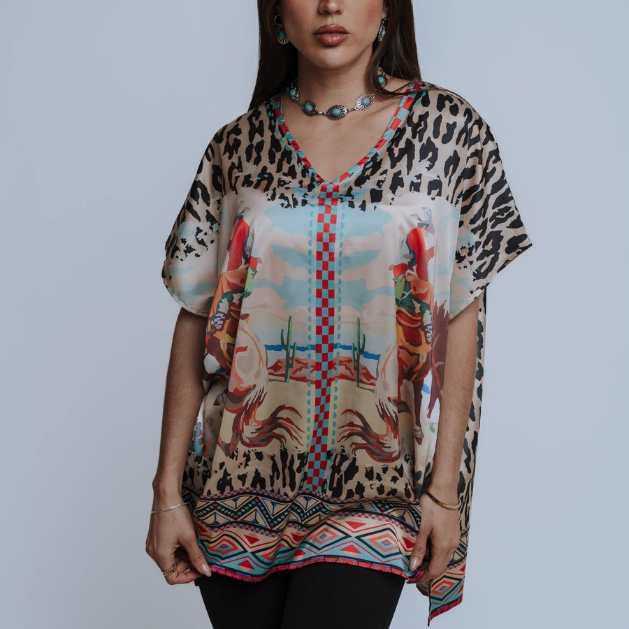 Fashion Express Kimono Faex Animal Print 021