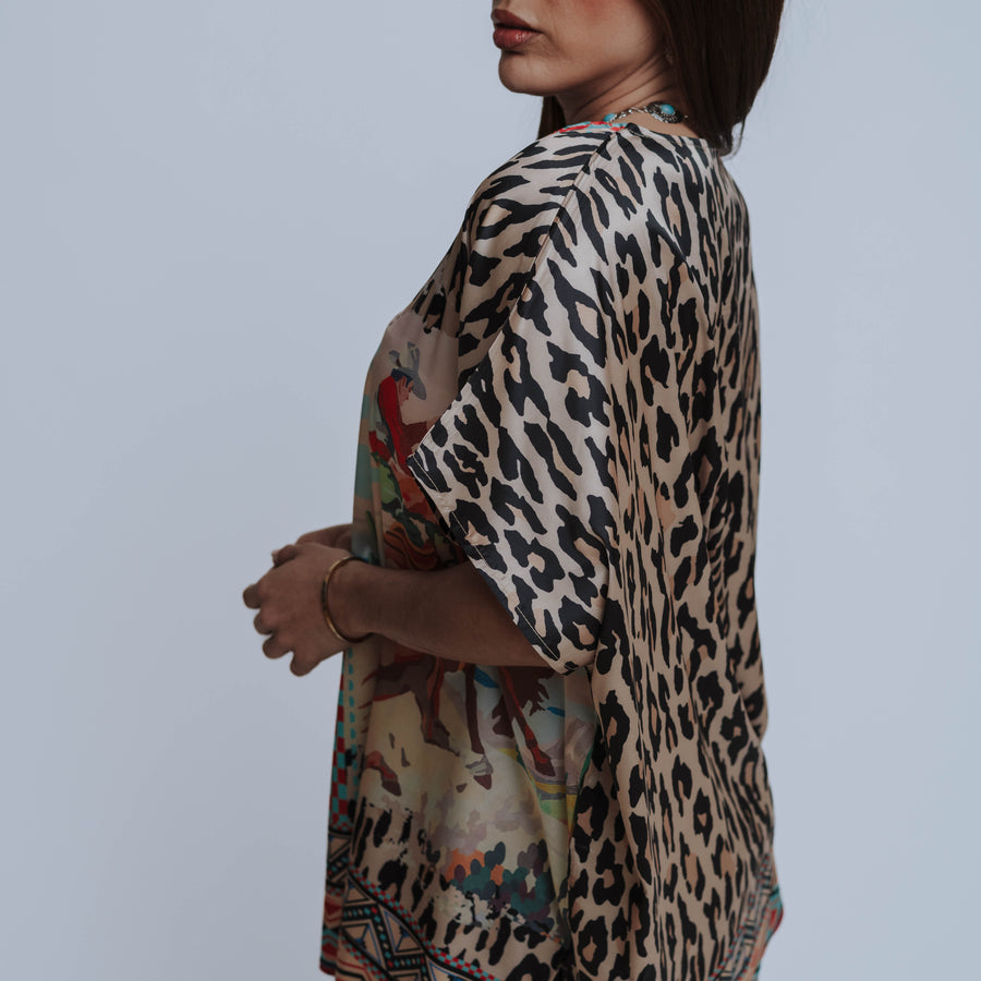 Fashion Express Kimono Faex Animal Print 021