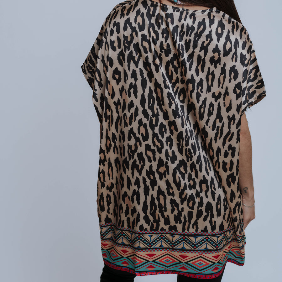 Fashion Express Kimono Faex Animal Print 021