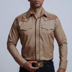 Camisa Wild Bull Bord Khaki Café 068