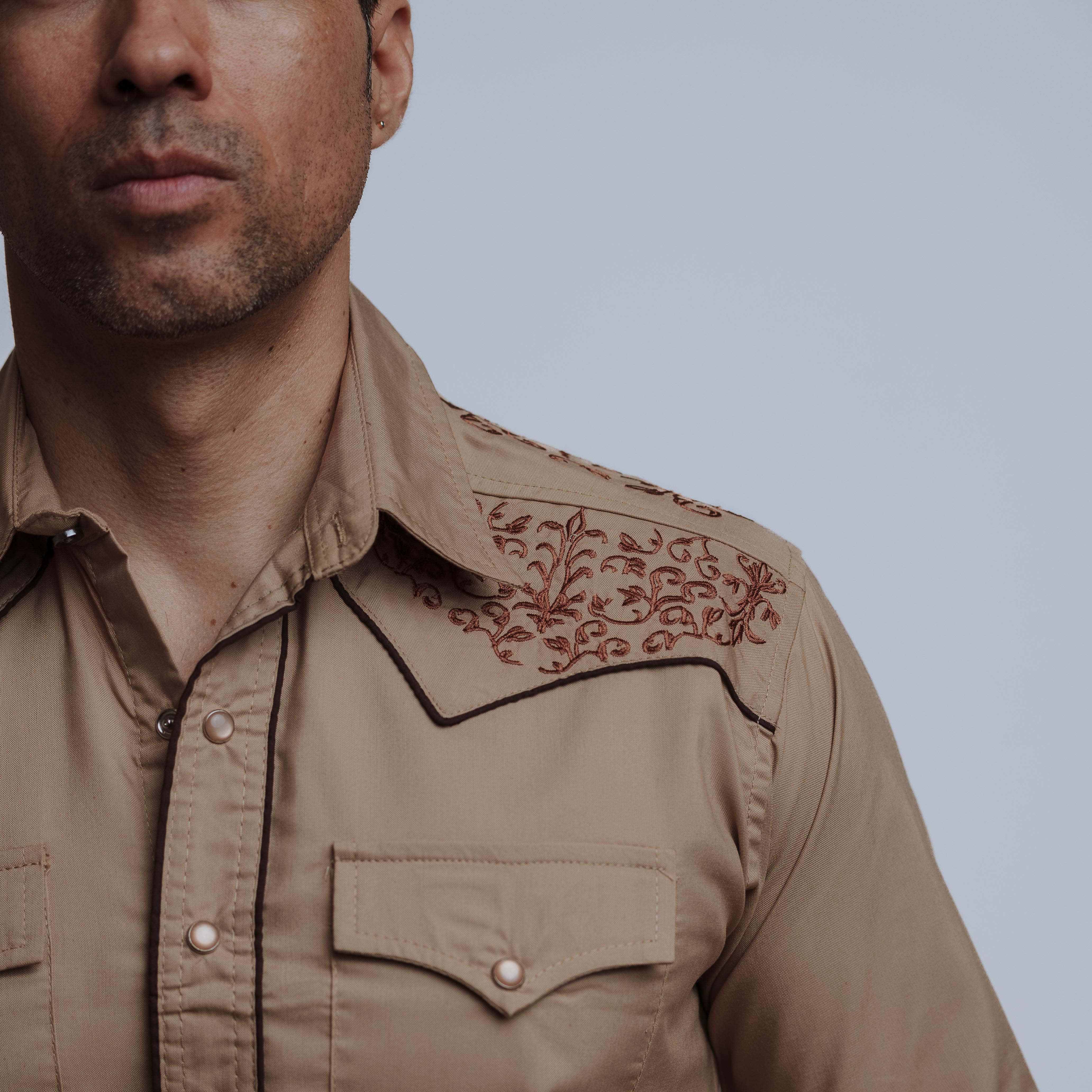 Camisa Wild Bull Bord Khaki Café 068