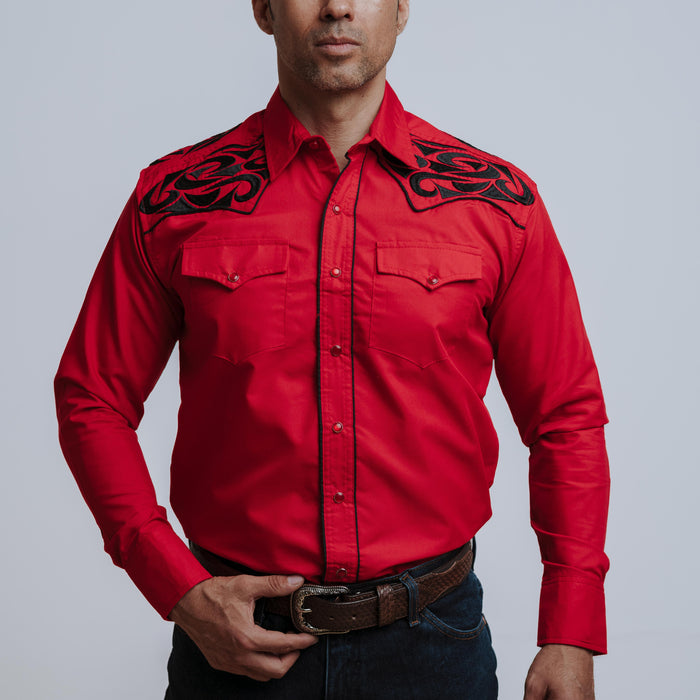 Camisa Wild Bull Bordada Grande Roja Negro 074