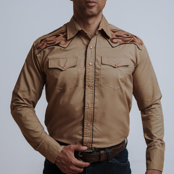 Camisa Wild Bull Bordada Grande Khaki Café 075