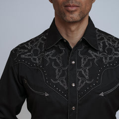 Camisa Scully Bord Craneo Negra 003