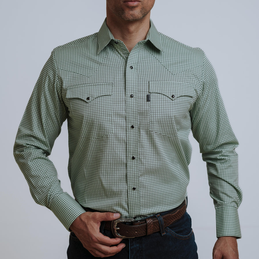 Camisa Bochi Estampada Olivo 008