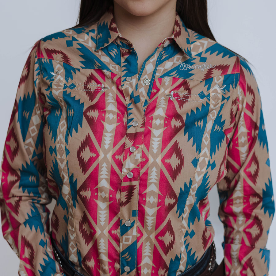 Blusa Wrangler Estampada Checotah Khaki 066